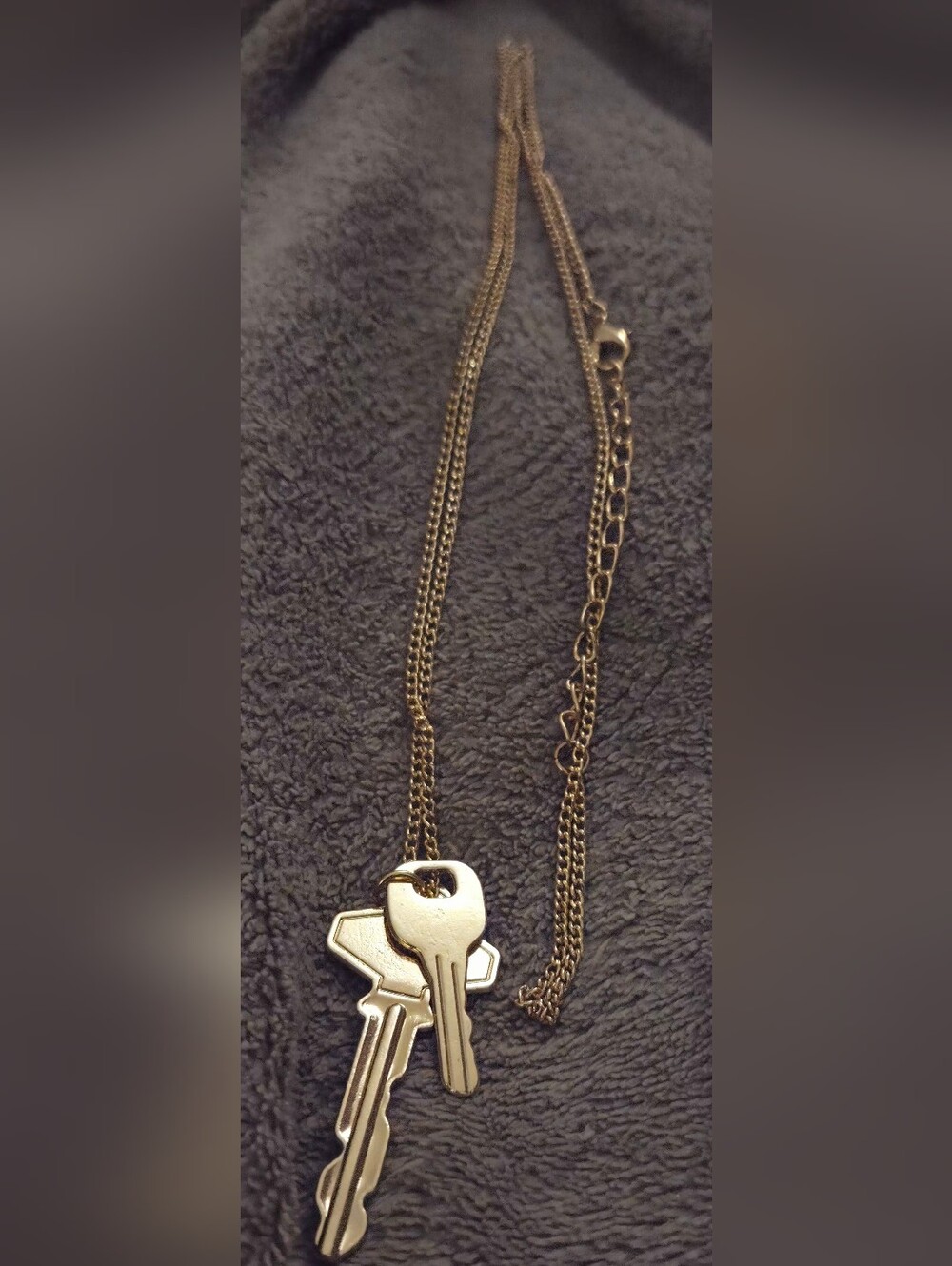Gold-Tone Layered Key Pendant Necklace